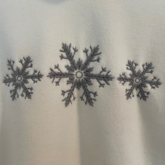 Lands' End Very Soft Fleece Turtleneck Sweater with Snowflakes - Picture 3 of 5